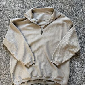 Aerie Women’s Tan Zip-Up Sweater